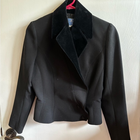 Thierry Mugler Black Tailored Blazer with matching skirt